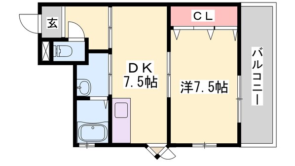 手柄駅 徒歩10分 3階の物件間取画像